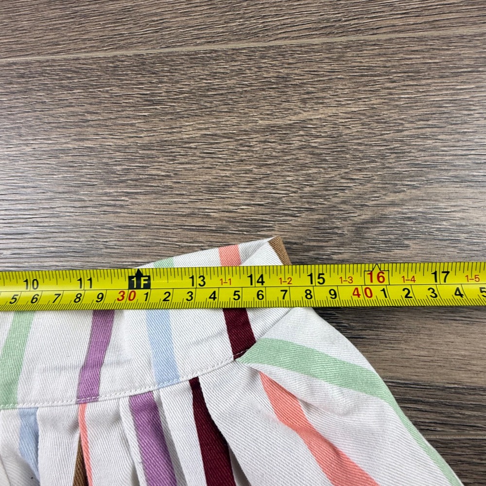 ModCloth Aspiration Creation A-line Skirt White Striped Spring Knee Length Large - Picture 7 of 12